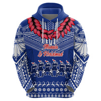 Personalised Toa Samoa Christmas Hoodie Samoa Siva Tau Manuia Le Kerisimasi Blue Vibe - Wonder Print Shop