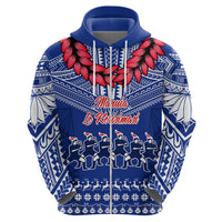 Personalised Toa Samoa Christmas Hoodie Samoa Siva Tau Manuia Le Kerisimasi Blue Vibe - Wonder Print Shop
