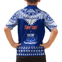 Personalised Toa Samoa Christmas Kid Hawaiian Shirt Samoa Siva Tau Manuia Le Kerisimasi Blue Vibe - Wonder Print Shop