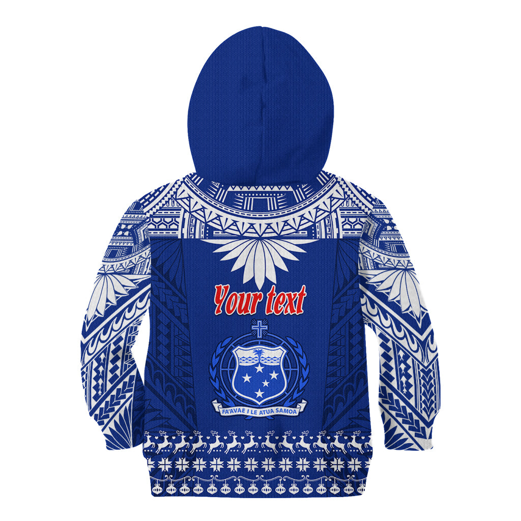 Personalised Toa Samoa Christmas Kid Hoodie Samoa Siva Tau Manuia Le Kerisimasi Blue Vibe - Wonder Print Shop
