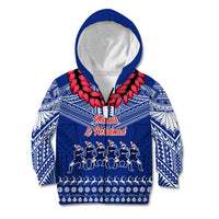 Personalised Toa Samoa Christmas Kid Hoodie Samoa Siva Tau Manuia Le Kerisimasi Blue Vibe - Wonder Print Shop