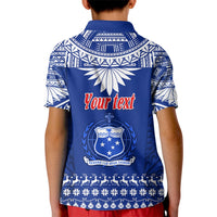 Personalised Toa Samoa Christmas Kid Polo Shirt Samoa Siva Tau Manuia Le Kerisimasi Blue Vibe - Wonder Print Shop