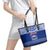 Personalised Toa Samoa Christmas Leather Tote Bag Samoa Siva Tau Manuia Le Kerisimasi Blue Vibe - Wonder Print Shop