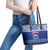 Personalised Toa Samoa Christmas Leather Tote Bag Samoa Siva Tau Manuia Le Kerisimasi Blue Vibe - Wonder Print Shop