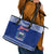 Personalised Toa Samoa Christmas Leather Tote Bag Samoa Siva Tau Manuia Le Kerisimasi Blue Vibe - Wonder Print Shop