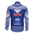 Personalised Toa Samoa Christmas Long Sleeve Button Shirt Samoa Siva Tau Manuia Le Kerisimasi Blue Vibe - Wonder Print Shop