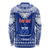 Personalised Toa Samoa Christmas Long Sleeve Shirt Samoa Siva Tau Manuia Le Kerisimasi Blue Vibe - Wonder Print Shop