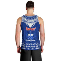 Personalised Toa Samoa Christmas Men Tank Top Samoa Siva Tau Manuia Le Kerisimasi Blue Vibe - Wonder Print Shop