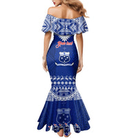 Personalised Toa Samoa Christmas Mermaid Dress Samoa Siva Tau Manuia Le Kerisimasi Blue Vibe - Wonder Print Shop