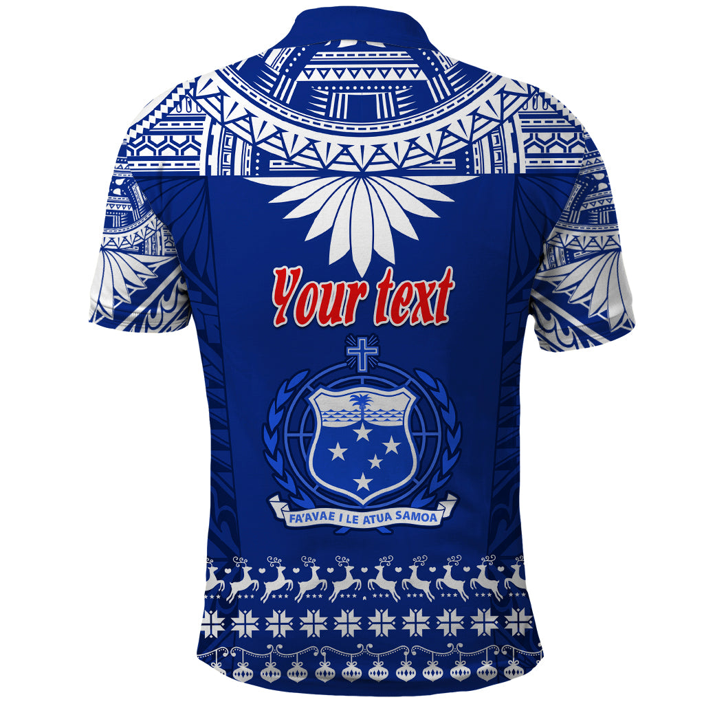 Personalised Toa Samoa Christmas Polo Shirt Samoa Siva Tau Manuia Le Kerisimasi Blue Vibe - Wonder Print Shop