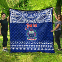 Personalised Toa Samoa Christmas Quilt Samoa Siva Tau Manuia Le Kerisimasi Blue Vibe - Wonder Print Shop