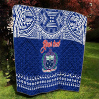 Personalised Toa Samoa Christmas Quilt Samoa Siva Tau Manuia Le Kerisimasi Blue Vibe - Wonder Print Shop