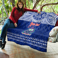 Personalised Toa Samoa Christmas Quilt Samoa Siva Tau Manuia Le Kerisimasi Blue Vibe - Wonder Print Shop