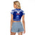 Personalised Toa Samoa Christmas Raglan Cropped T Shirt Samoa Siva Tau Manuia Le Kerisimasi Blue Vibe - Wonder Print Shop