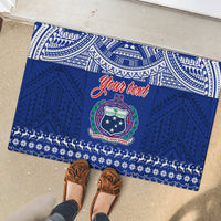Personalised Toa Samoa Christmas Rubber Doormat Samoa Siva Tau Manuia Le Kerisimasi Blue Vibe - Wonder Print Shop