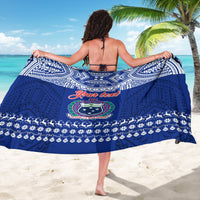 Personalised Toa Samoa Christmas Sarong Samoa Siva Tau Manuia Le Kerisimasi Blue Vibe - Wonder Print Shop