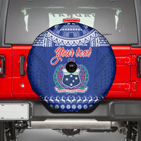 Personalised Toa Samoa Christmas Spare Tire Cover Samoa Siva Tau Manuia Le Kerisimasi Blue Vibe - Wonder Print Shop