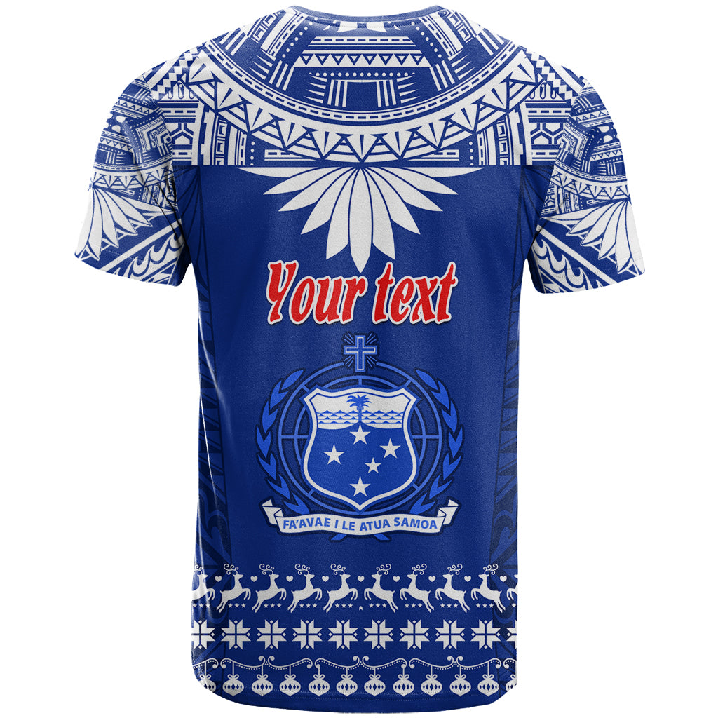 Personalised Toa Samoa Christmas T Shirt Samoa Siva Tau Manuia Le Kerisimasi Blue Vibe - Wonder Print Shop