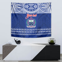 Personalised Toa Samoa Christmas Tapestry Samoa Siva Tau Manuia Le Kerisimasi Blue Vibe - Wonder Print Shop