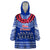 Personalised Toa Samoa Christmas Wearable Blanket Hoodie Samoa Siva Tau Manuia Le Kerisimasi Blue Vibe - Wonder Print Shop