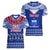 Personalised Toa Samoa Christmas Women V Neck T Shirt Samoa Siva Tau Manuia Le Kerisimasi Blue Vibe - Wonder Print Shop
