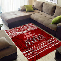 Toa Samoa Christmas Area Rug Samoa Siva Tau Manuia Le Kerisimasi Red Vibe LT9 - Wonder Print Shop