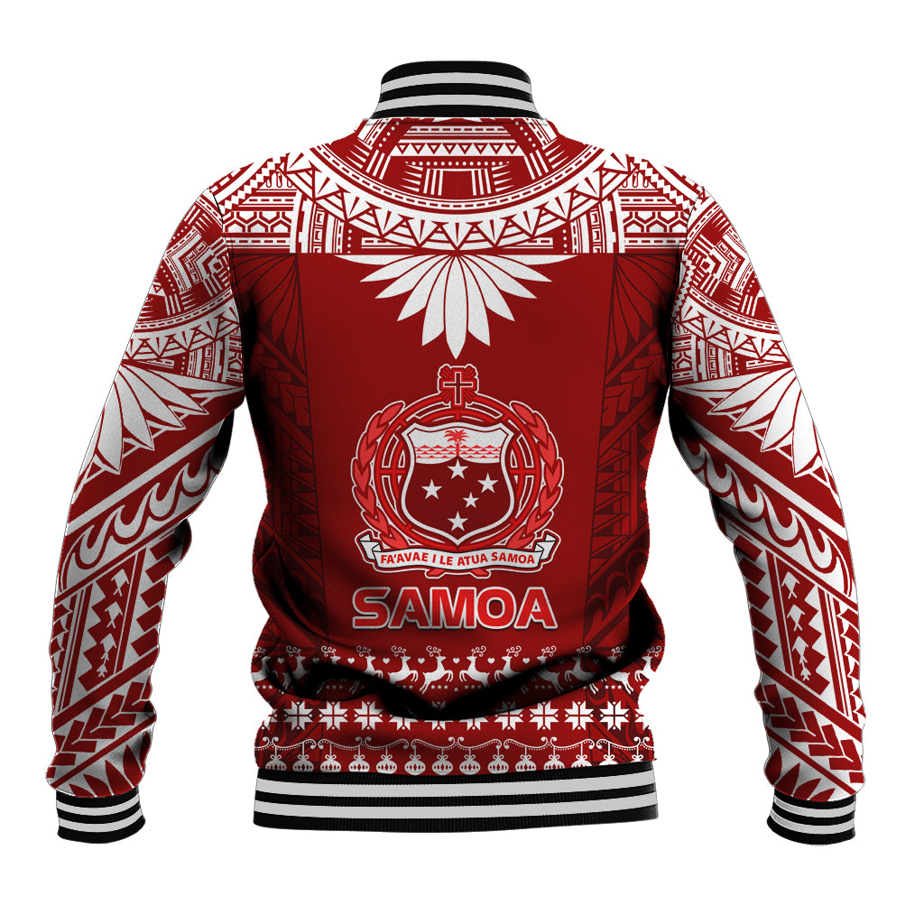 Toa Samoa Christmas Baseball Jacket Samoa Siva Tau Manuia Le Kerisimasi Red Vibe LT9 - Wonder Print Shop