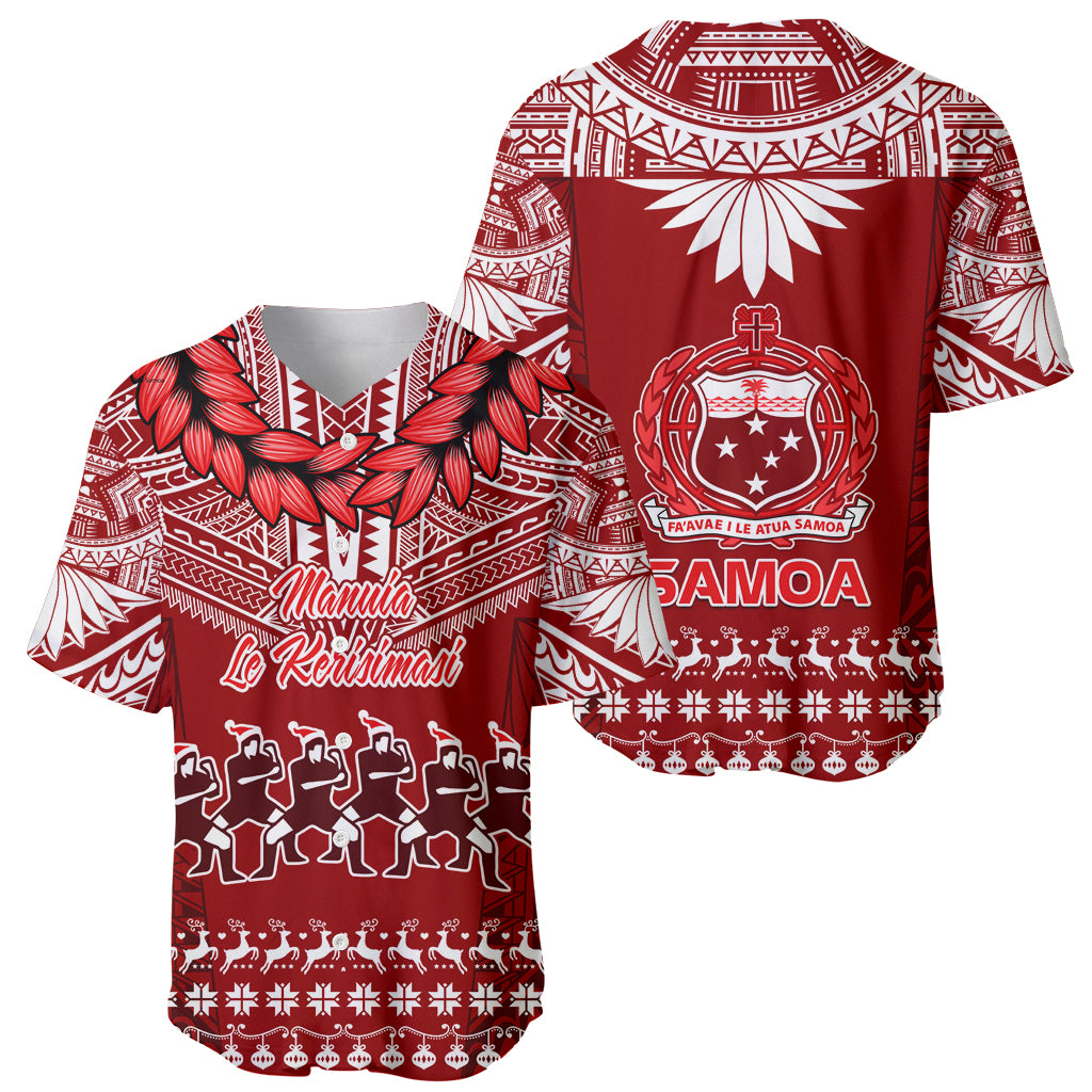 Toa Samoa Christmas Baseball Jersey Samoa Siva Tau Manuia Le Kerisimasi Red Vibe LT9 - Wonder Print Shop