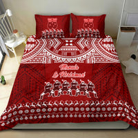 Toa Samoa Christmas Bedding Set Samoa Siva Tau Manuia Le Kerisimasi Red Vibe LT9 - Wonder Print Shop