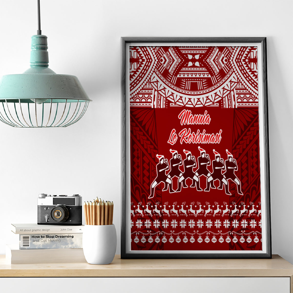Toa Samoa Christmas Canvas Wall Art Samoa Siva Tau Manuia Le Kerisimasi Red Vibe LT9 - Wonder Print Shop