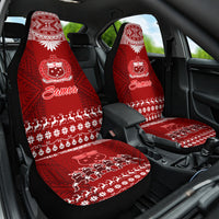 Toa Samoa Christmas Car Seat Cover Samoa Siva Tau Manuia Le Kerisimasi Red Vibe LT9 - Wonder Print Shop