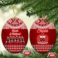 Toa Samoa Christmas Ceramic Ornament Samoa Siva Tau Manuia Le Kerisimasi Red Vibe LT9 - Wonder Print Shop