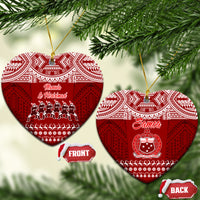 Toa Samoa Christmas Ceramic Ornament Samoa Siva Tau Manuia Le Kerisimasi Red Vibe LT9 - Wonder Print Shop