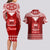 Toa Samoa Christmas Couples Matching Long Sleeve Bodycon Dress and Hawaiian Shirt Samoa Siva Tau Manuia Le Kerisimasi Red Vibe LT9 - Wonder Print Shop