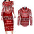 Toa Samoa Christmas Couples Matching Long Sleeve Bodycon Dress and Long Sleeve Button Shirt Samoa Siva Tau Manuia Le Kerisimasi Red Vibe LT9 - Wonder Print Shop