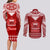 Toa Samoa Christmas Couples Matching Long Sleeve Bodycon Dress and Long Sleeve Button Shirt Samoa Siva Tau Manuia Le Kerisimasi Red Vibe LT9 - Wonder Print Shop