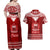 Toa Samoa Christmas Couples Matching Off Shoulder Maxi Dress and Hawaiian Shirt Samoa Siva Tau Manuia Le Kerisimasi Red Vibe LT9 - Wonder Print Shop