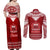 Toa Samoa Christmas Couples Matching Off Shoulder Maxi Dress and Long Sleeve Button Shirt Samoa Siva Tau Manuia Le Kerisimasi Red Vibe LT9 - Wonder Print Shop
