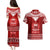 Toa Samoa Christmas Couples Matching Puletasi Dress and Hawaiian Shirt Samoa Siva Tau Manuia Le Kerisimasi Red Vibe LT9 - Wonder Print Shop