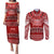 Toa Samoa Christmas Couples Matching Puletasi Dress and Long Sleeve Button Shirt Samoa Siva Tau Manuia Le Kerisimasi Red Vibe LT9 - Wonder Print Shop