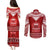 Toa Samoa Christmas Couples Matching Puletasi Dress and Long Sleeve Button Shirt Samoa Siva Tau Manuia Le Kerisimasi Red Vibe LT9 - Wonder Print Shop