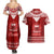 Toa Samoa Christmas Couples Matching Summer Maxi Dress and Hawaiian Shirt Samoa Siva Tau Manuia Le Kerisimasi Red Vibe LT9 - Wonder Print Shop
