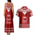 Toa Samoa Christmas Couples Matching Tank Maxi Dress and Hawaiian Shirt Samoa Siva Tau Manuia Le Kerisimasi Red Vibe LT9 - Wonder Print Shop