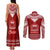 Toa Samoa Christmas Couples Matching Tank Maxi Dress and Long Sleeve Button Shirt Samoa Siva Tau Manuia Le Kerisimasi Red Vibe LT9 - Wonder Print Shop