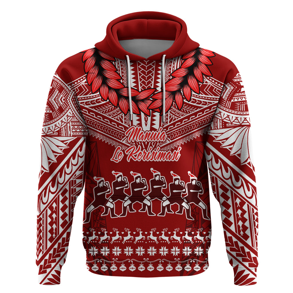 Toa Samoa Christmas Hoodie Samoa Siva Tau Manuia Le Kerisimasi Red Vibe - Wonder Print Shop