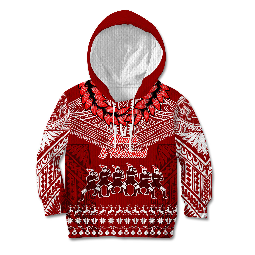 Toa Samoa Christmas Kid Hoodie Samoa Siva Tau Manuia Le Kerisimasi Red Vibe - Wonder Print Shop