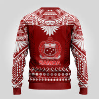 Toa Samoa Christmas Ugly Christmas Sweater Samoa Siva Tau Manuia Le Kerisimasi Red Vibe - Wonder Print Shop