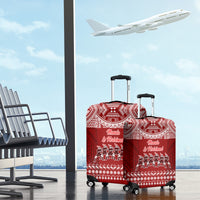 Toa Samoa Christmas Luggage Cover Samoa Siva Tau Manuia Le Kerisimasi Red Vibe - Wonder Print Shop