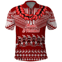 Toa Samoa Christmas Polo Shirt Samoa Siva Tau Manuia Le Kerisimasi Red Vibe - Wonder Print Shop