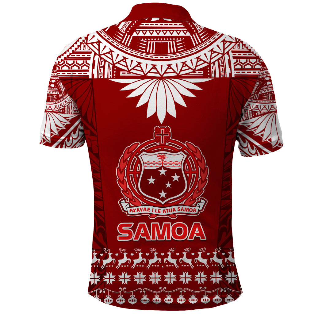 Toa Samoa Christmas Polo Shirt Samoa Siva Tau Manuia Le Kerisimasi Red Vibe - Wonder Print Shop